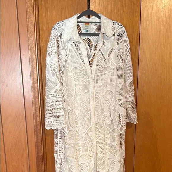 FARM Rio Guipure Lace Shirt Dress - Picture 2 of 6